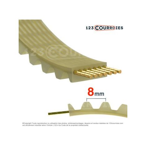 Courroie simple dentée super torque 1280-S8M20-PUK