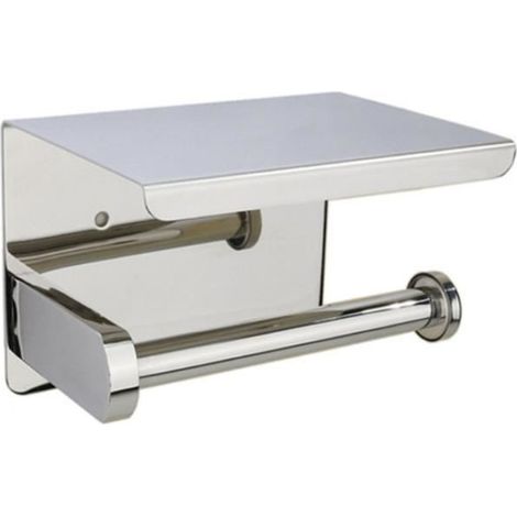 (argent)Porte Rouleau Papier Toilette,Porte Rouleau Papier Toilette Auto-adhésif,Porte Rouleau Support Papier Toilette en Acier INOX (1/4)