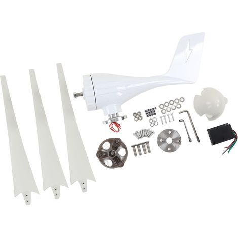 Éolienne magnétique 500 W, petite éolienne avec contrôleur MPPT pour éclairage public hybride (éolien, solaire, 12 V) (1/5)