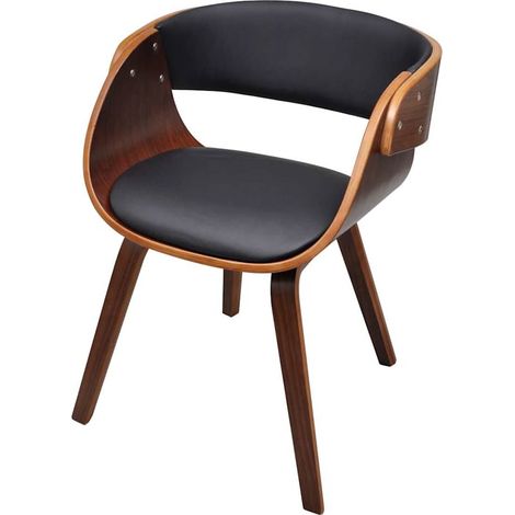 vidaXL Chaise à manger bois courbé et similicuir (1/5)