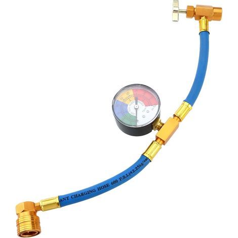 Tuyau De Chargement Réfrigérant R134A - Manomètre Intégré - Raccord 1/2 Pouces - Pour Climatisation Automobile - 1 Pièce (1/5)