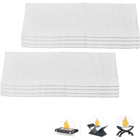 Set mit 8 Keramikwollstücken für Bioethanol, 30 x 10 x 1,3 cm. Keramikschwamm für Bioethanol-Kaminzubehör. Glaswolle. Keramikwolle. Brennstoff für Bioethanol-Kamine im Innenbereich. Gel.