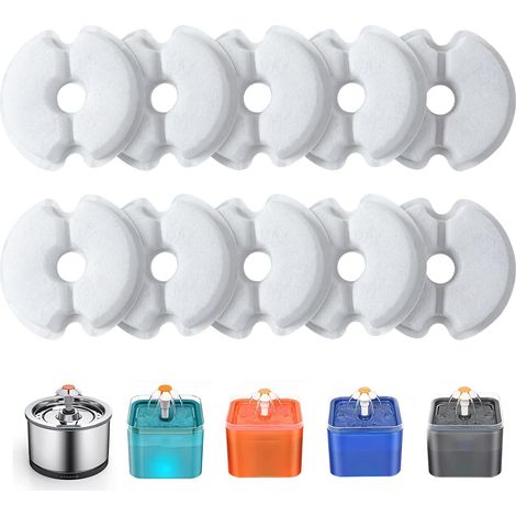 10 Stück Ersatzfilter für 2L 2,5L Katzenbrunnen, Aktivkohle Harz dreifache Filtration Haustierfilter