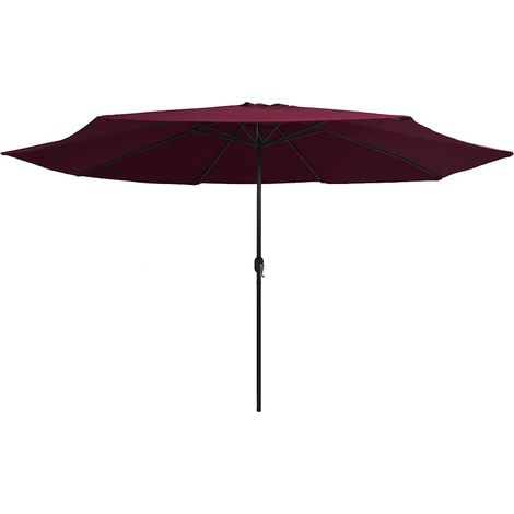 Ombrellone Parasole da Esterni con Palo in Metallo 390 cm Rosso Bordò (1/5)