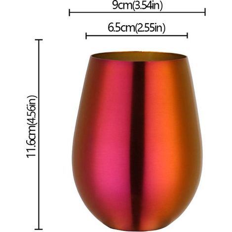 1 Tasse à bière,Acier inoxydable,Placage titane,500ml,Rouge,Usage universel