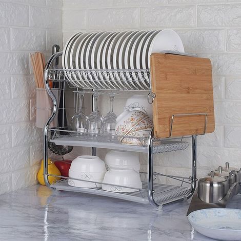 Égouttoir à Vaisselle de Cuisine 3 Étages Stable Option 1