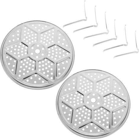 2 ensembles de grilles à vapeur rondes en acier inoxydable avec supports plats à vapeur durables adaptés aux casseroles, autocuiseurs pour légumes, viande, fruits de mer (1/5)