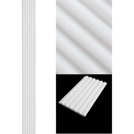 TRADE SHOP - Pannello Decorativo 3d In Ps Bianco Effetto Doghe 12x120x2900mm Parete -