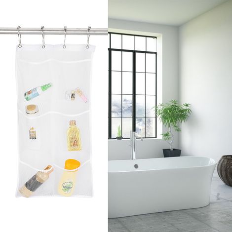 Sac mural en filet à 6 poches, porte-jouets, organisateur de rangement pour la maison et la salle de bain (1/5)