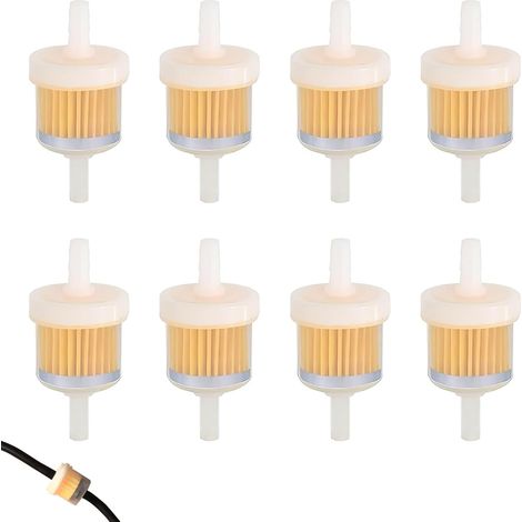 8 Pièces Filtre à Essence Universel 6mm, Filtre à Carburant Rapide de Haute Qualité Compatible avec Moteurs de Petites Véhicules, pour Moto, Scooter, Quad, Générateur, Tondeuse à Gazon, Voiture (1/5)