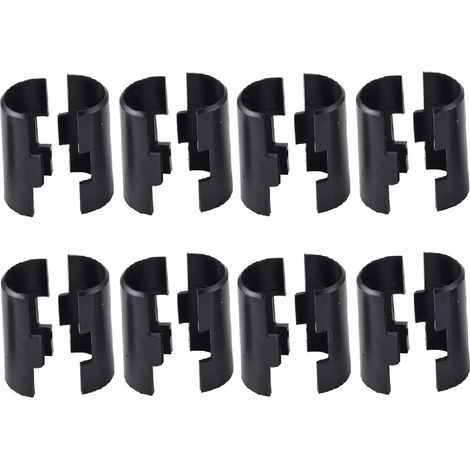 Lot de 8 noir paires de clips en fil métallique de 2,5 cm pour étagères de poteau de 25.4 mm, manchons d'étagère en fil plastique, clips