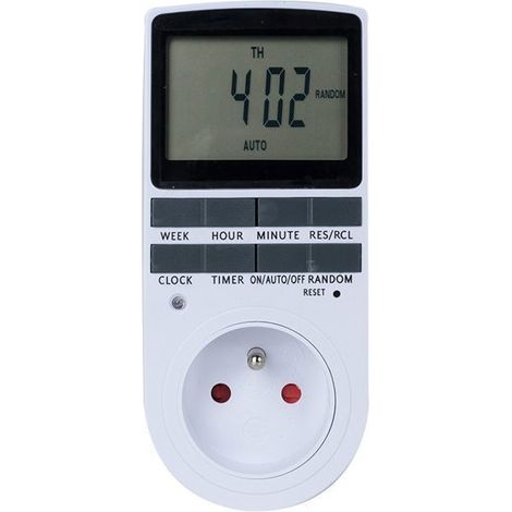 Prise Programmable Digitale - Minuterie Numérique Hebdomadaire, Écran LCD, Économie d'Énergie (1 Pack)