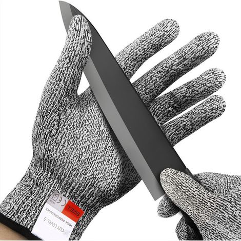 Guantes de seguridad de nivel 5, resistentes a cortes y perforaciones, fabricados con alambre de acero inoxidable y malla metálica, para cocina y carnicería, talla S (20 cm).