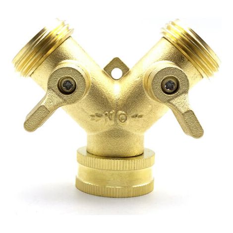 Robinet inverseur pour tuyau d'arrosage, robinet en laiton, vanne d'inversion pour tuyau d'arrosage, vanne à double bille, vanne inverseur 2 voies de type Y (1/4)