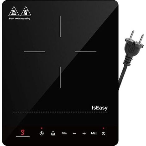 Plaque à induction portable - 1 foyer - 2100W - Écran tactile - Noir - 35 x 28 x 4,4 cm (1/5)