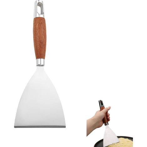 pièce - Spatule de cuisson - Acier inoxydable - Spatule à hamburger - Perfect pour retourner les crêpes, griller et cuire dans des poêles plates - Medium - Argent (1/5)