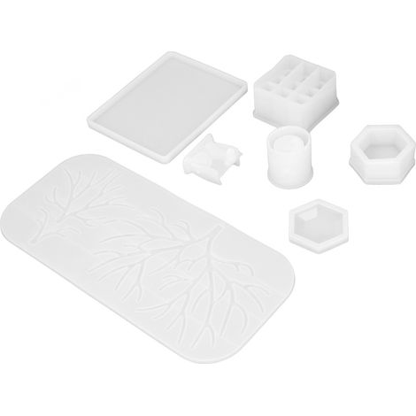 Lot de 7 moules en résine époxy cristal à faire soi-même, en forme de cerf, pour présenter maquillage et bijoux. Moule en silicone. (1/5)