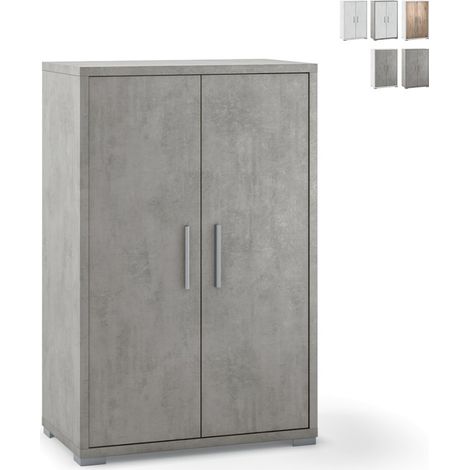 Mobile soggiorno multiuso credenza design moderno 2 ante 3 vani Lesly - Grigio (1/5)