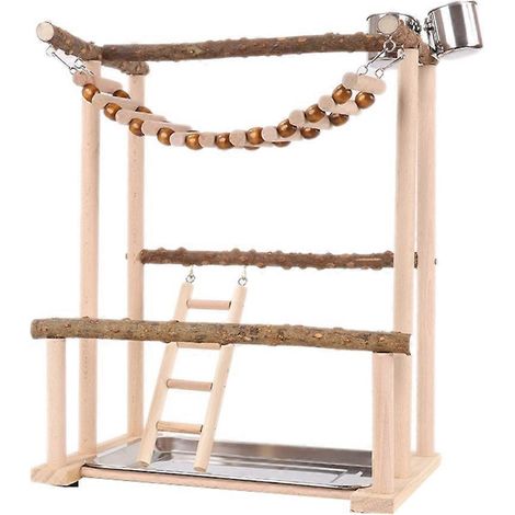 Kletterbrücke aus Holz für Vögel, Kletterdekoration, Schaukelset