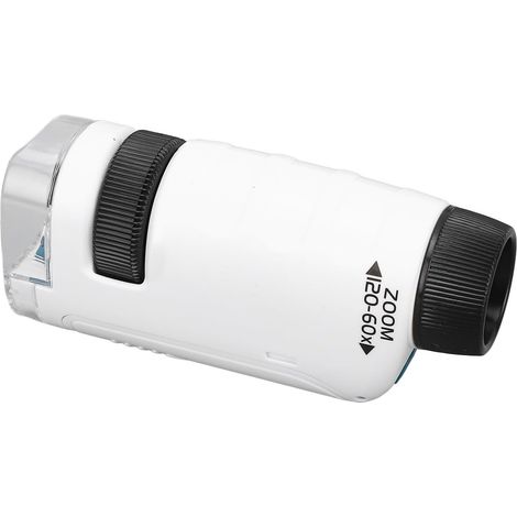 Microscope de Poche Portable 60X-120X Lumière LED à Lentille Optique HD pour Enfants et Adultes, Observation de la Nature (1/5)