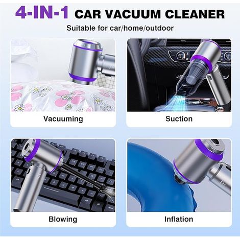 Aspirateur à Main Mini Aspirateur sans Fil avec Moteur sans balais Batterie 6000mAh Type C Dépoussiéreur d'air Souffleur d'air Pompe pour la Voiture, Le Bureau et la Maison (1/3)
