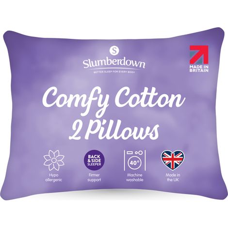 Slumberdown Comfy Cotton Pillow, Firm Support, 2 Pack