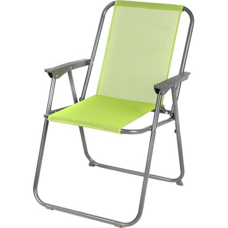 Fauteuil de jardin pliable en tissu vert pomme – 53 x 55 x 75 cm