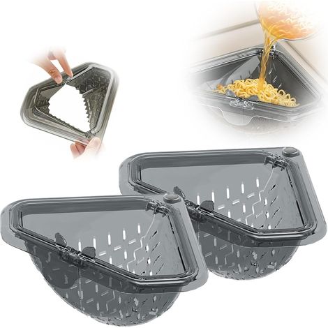 2 Pcs Panier Crépine D'évier Magnétique, Panier égouttoir Triangulaire (1/5)