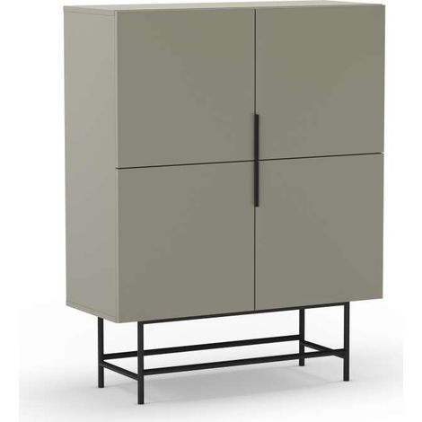 Mueble auxiliar 4 puertas abatibles modelo Elena acabado verde/negro. 128cm(alto) 100cm (ancho)  40cm(prof.) (1/4)