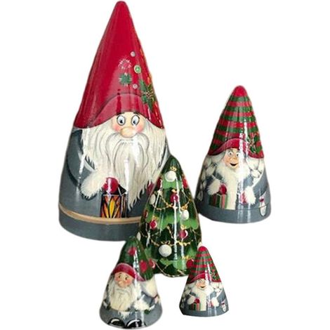 ineinandergreifende Weihnachtswichtel-Puppen – Stapelbare Ornamente für die Weihnachtsdekoration (1/5)