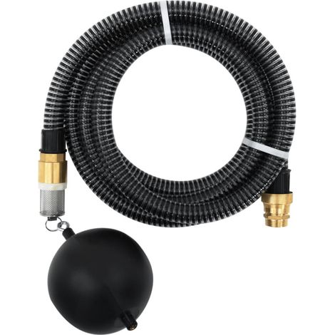 Filiyano-Tuyau d'aspiration avec raccords en laiton noir 1,1" 3 m PVC (1/5)