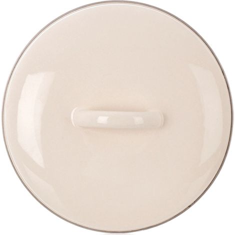 Enamel Steel Pot Lid with Handle, 18 cm, Cream (1/5)