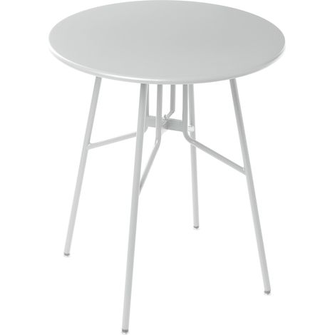 Mesa de balcón de exterior de hierro metal redonda ø 64 cm gris Taltal