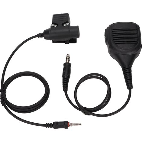 Micro-cravate 7.1 mm avec PTT U94 pour talkie-walkie Yaesu Vertex VX-6R VX-7R, micro d'épaule compatible. (1/5)