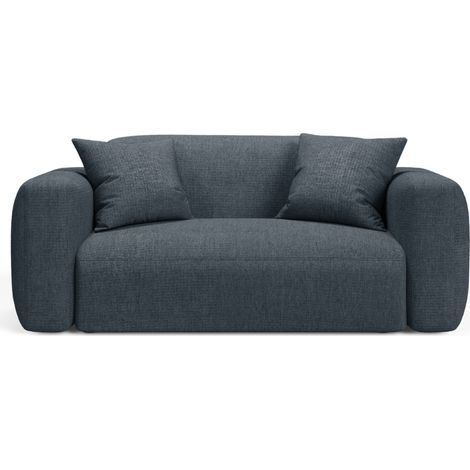 Canapé modulable 2 places en tissu structurel bleu foncé (1/4)