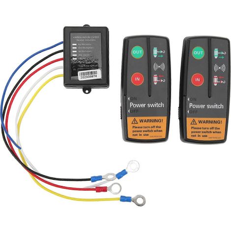 Télécommande sans fil pour treuil (12V/24V) avec temps de réponse rapide, portée de 15 m et contrôle précis, comprenant un récepteur pour camions, VTT et SUV. (1/5)