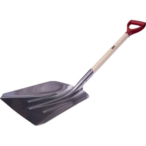Pelle de jardin carrée Pelle avec lame en aluminium et poignée en bois pour creuser et enlever la terre Outils pour jardin et jardinage en finition argenté Dimensions : 110 cm. (1/5)
