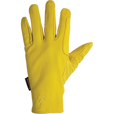 S, Jaune: Gants de travail en cuir avec renforts et fermeture élastique