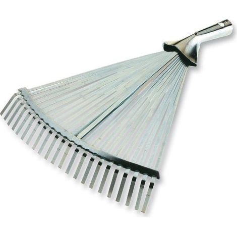 FPLUS escoba jardin regulab.s.mang.38-22 , Escoba metálica con 22 púas y lamas regulables.