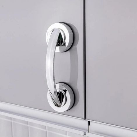 Poignée de ventouse, réfrigérateur tiroir salle de bains, baignoire douche main courante, cuisine armoire tiroir (Couleur argent)