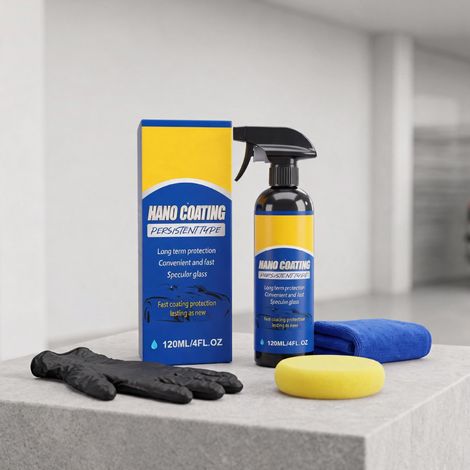 Car Coating Protective Kit: Car Body Cleaning, Coating, Polishing, Brightening, Protective Coating, Stain Removal and Maintenance -- Car Coating Spray + Sponge1 + Towel1 + Gloves1 -- BIEMMEDUE (1/5)