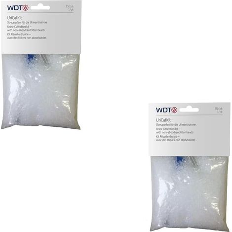 Litière spéciale pour chat Lot de 2 2 x 200 g Litière pour chat pour la collecte d'échantillons d'urine Pour examen de l'urine Avec pipette et tube d'échantillon refermable (1/3)
