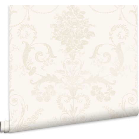 Laura Ashley Josette Weiss Vliestapete - 10mx52cm