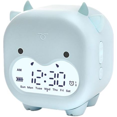 Réveil intelligent en forme de vache, horloge LED rechargeable USB avec minuterie (1/4)
