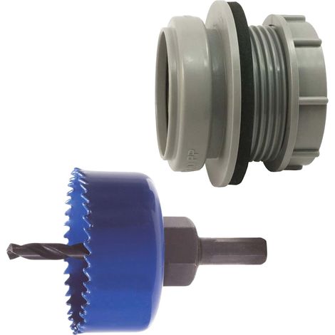 Kombi-Set Anschraub-Muffe DN 32, KS-grau, inkl. Kreisschneider Ø 59 mm (1/5)