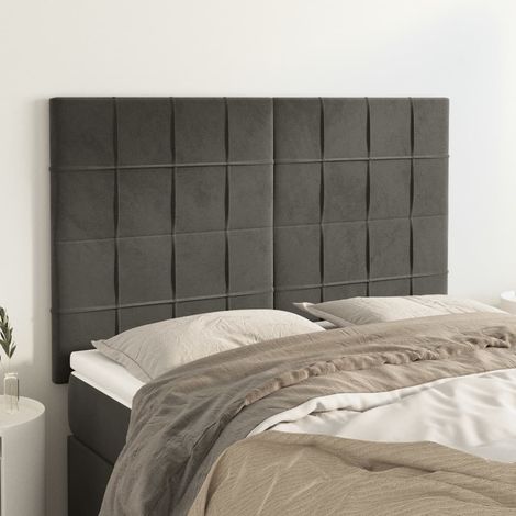 Tête de lit Gris foncé 144 x 5 x 118/128 cm Velours (1/5)