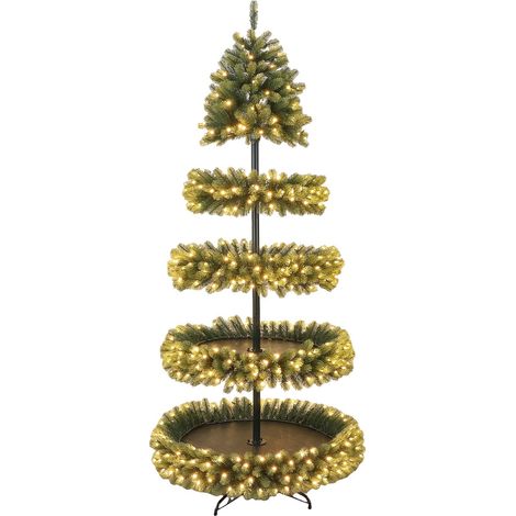Abete di Natale H210 cm verde con 510 LED e 1008 rami Mercury (1/4)