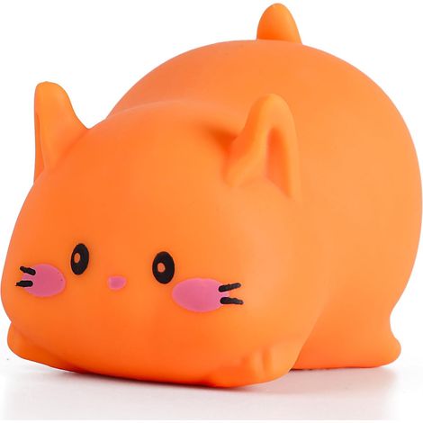 Balle anti-stress chat, jouet sensoriel doux et moelleux pour enfants et adultes - Adorable chat orange à presser, jouet anti-stress pour soulager l'anxiété, cadeau idéal pour les fêtes d'enfants (gar (1/5)