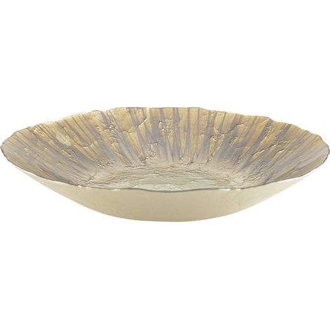Coupe à Fruits Décorative en Verre Design Or Antique pour Table et Cuisine 40 cm - PANGIVO