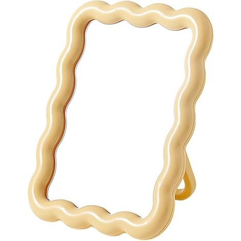 Espejo de maquillaje de mesa Wave - Espejo de escritorio plegable - Bonito espejo de maquillaje de viaje - Espejo de tocador plegable - Espejo de oficina (1/3)